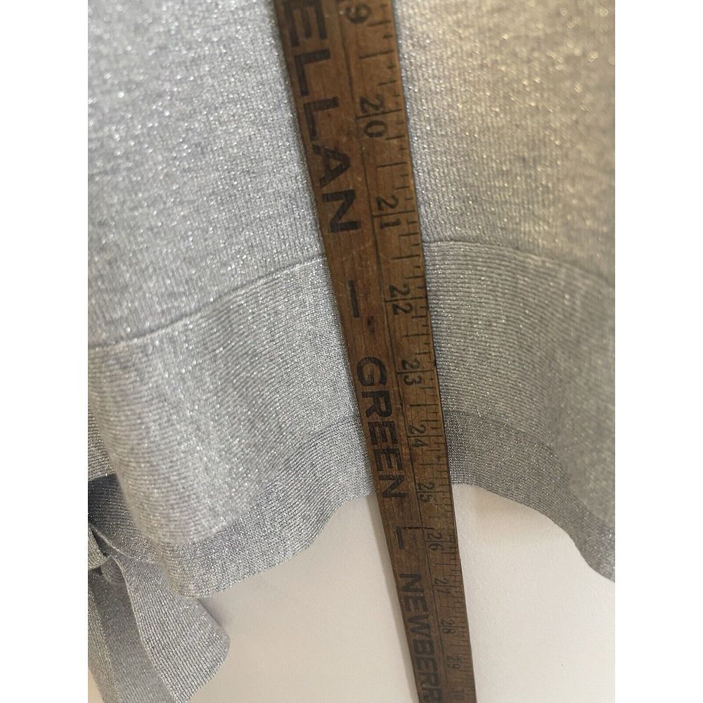 Chicos Sparkle Boat Nk Side Tie Pullover Silver Lurex Heather Size 3/XL 16 NWT - Picture 8 of 8